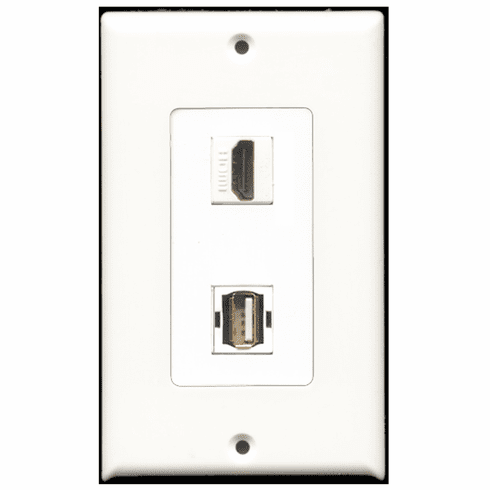 RiteAV - 1 Port HDMI 1 Port USB A-A Decora Type Wall Plate