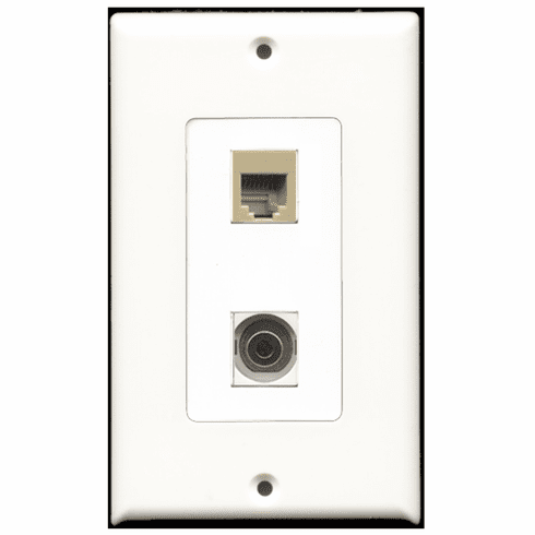 RiteAV - 1 Port Phone RJ11 RJ12 Beige 1 Port 3.5mm Decora Type Wall Plate