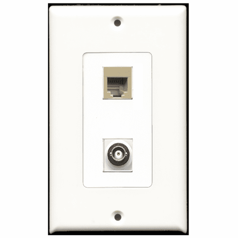RiteAV - 1 Port Phone RJ11 RJ12 Beige 1 Port BNC Decora Type Wall Plate