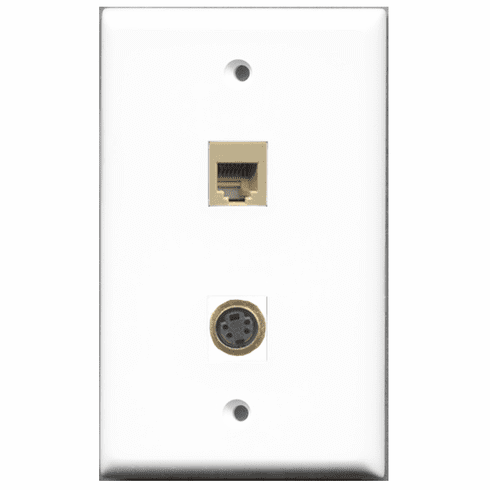 RiteAV - 1 Port Phone RJ11 RJ12 Beige 1 Port S-Video  Wall Plate