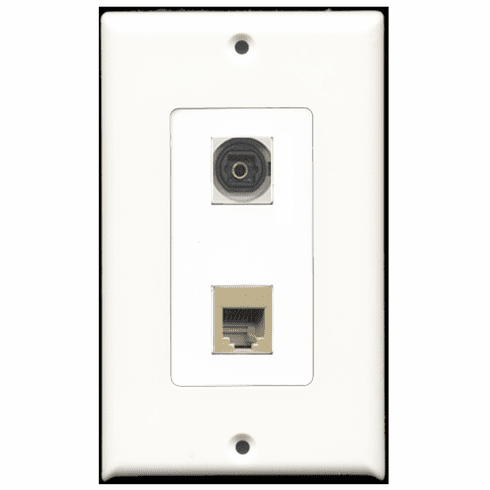 RiteAV - 1 Port Phone RJ11 RJ12 Beige 1 Port Toslink Decora Type Wall Plate