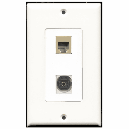 RiteAV - 1 Port Phone RJ11 RJ12 Beige 1 Port Toslink Decora Type Wall Plate