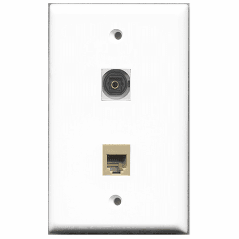 RiteAV - 1 Port Phone RJ11 RJ12 Beige 1 Port Toslink  Wall Plate