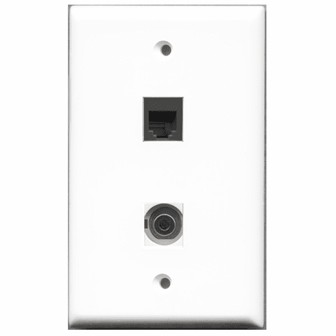 RiteAV - 1 Port Phone RJ11 RJ12 Black 1 Port 3.5mm  Wall Plate