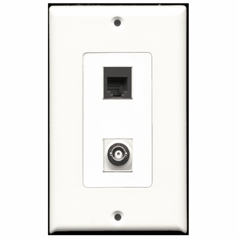 RiteAV - 1 Port Phone RJ11 RJ12 Black 1 Port BNC Decora Type Wall Plate