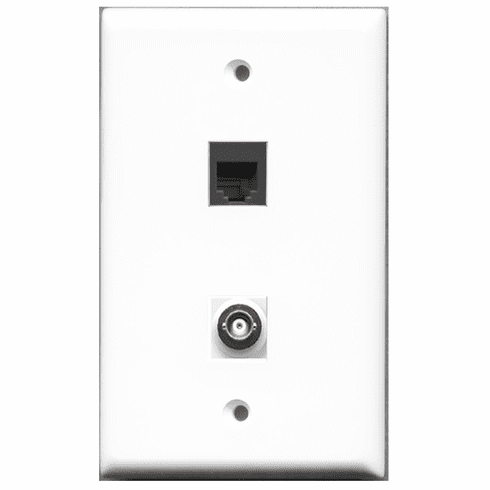RiteAV - 1 Port Phone RJ11 RJ12 Black 1 Port BNC  Wall Plate