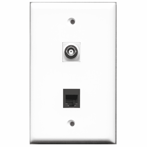 RiteAV - 1 Port Phone RJ11 RJ12 Black 1 Port BNC  Wall Plate