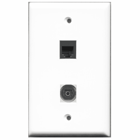 RiteAV - 1 Port Phone RJ11 RJ12 Black 1 Port Toslink  Wall Plate