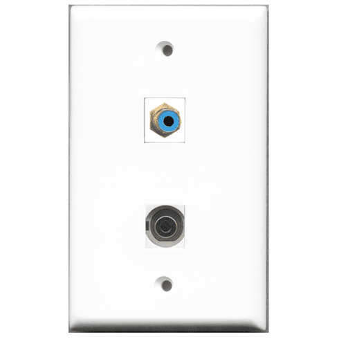 RiteAV - 1 Port RCA Blue 1 Port 3.5mm  Wall Plate