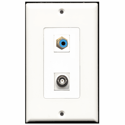RiteAV - 1 Port RCA Blue 1 Port BNC Decora Type Wall Plate