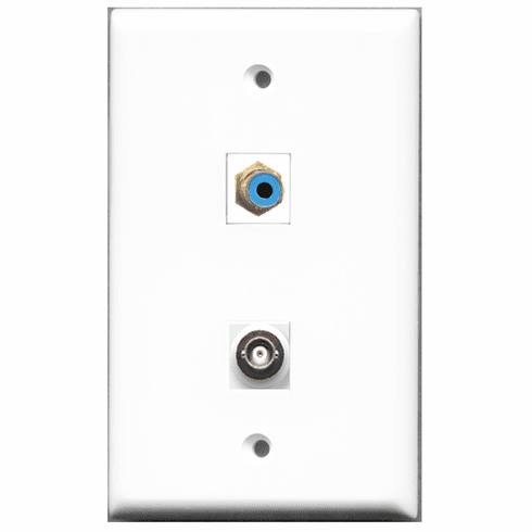 RiteAV - 1 Port RCA Blue 1 Port BNC  Wall Plate