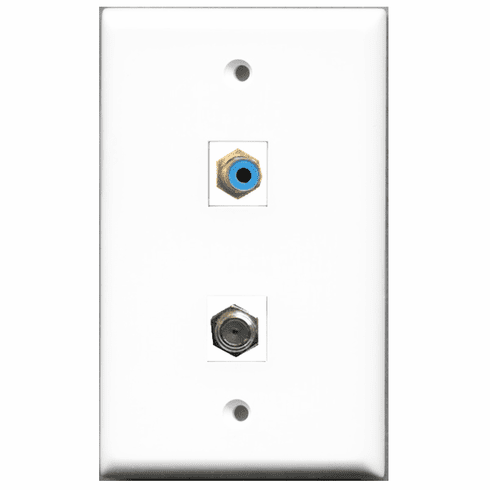 RiteAV - 1 Port RCA Blue 1 Port Coax  Wall Plate