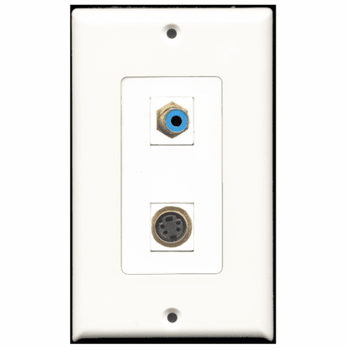 RiteAV - 1 Port RCA Blue 1 Port S-Video Decora Type Wall Plate
