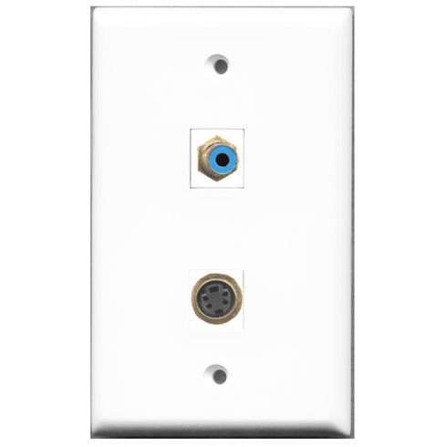 RiteAV - 1 Port RCA Blue 1 Port S-Video  Wall Plate