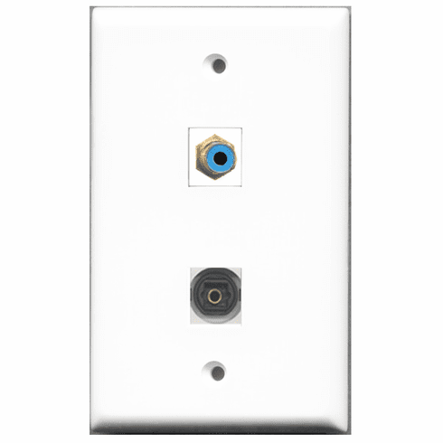 RiteAV - 1 Port RCA Blue 1 Port Toslink  Wall Plate