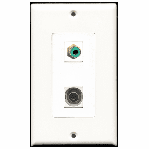 RiteAV - 1 Port RCA Green 1 Port 3.5mm Decora Type Wall Plate