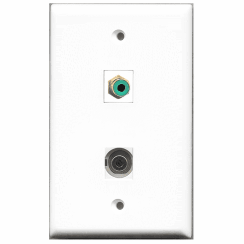 RiteAV - 1 Port RCA Green 1 Port 3.5mm  Wall Plate