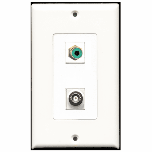 RiteAV - 1 Port RCA Green 1 Port BNC Decora Type Wall Plate