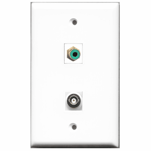 RiteAV - 1 Port RCA Green 1 Port BNC  Wall Plate
