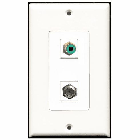 RiteAV - 1 Port RCA Green 1 Port Coax Decora Type Wall Plate