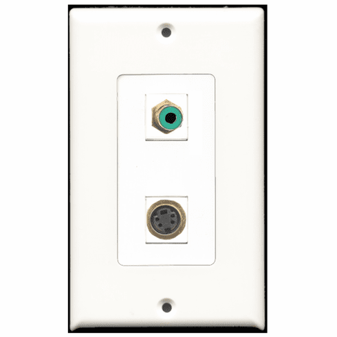 RiteAV - 1 Port RCA Green 1 Port S-Video Decora Type Wall Plate