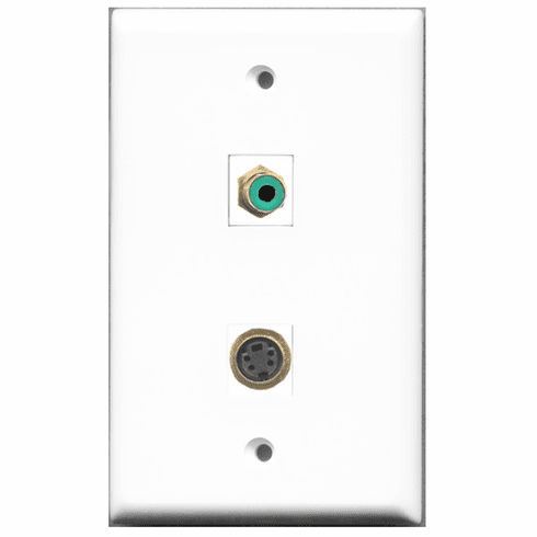 RiteAV - 1 Port RCA Green 1 Port S-Video  Wall Plate