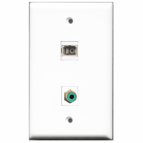 RiteAV - 1 Port RCA Green 1 Port SC Fiber Multimode Simplex  Wall Plate White