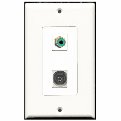 RiteAV - 1 Port RCA Green 1 Port Toslink Decora Type Wall Plate