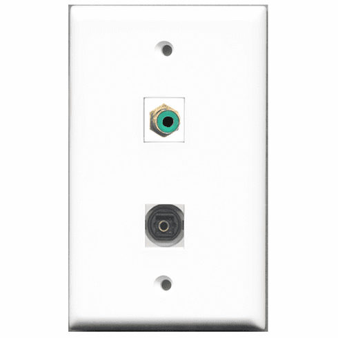 RiteAV - 1 Port RCA Green 1 Port Toslink  Wall Plate