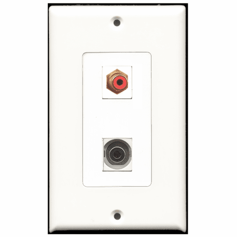 RiteAV - 1 Port RCA Red 1 Port 3.5mm Decora Type Wall Plate