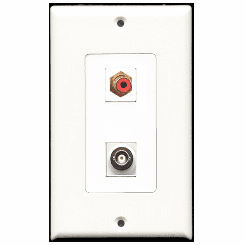 RiteAV - 1 Port RCA Red 1 Port BNC Decora Type Wall Plate