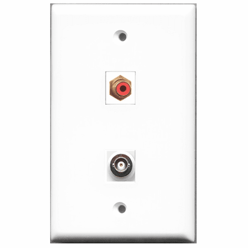 RiteAV - 1 Port RCA Red 1 Port BNC  Wall Plate