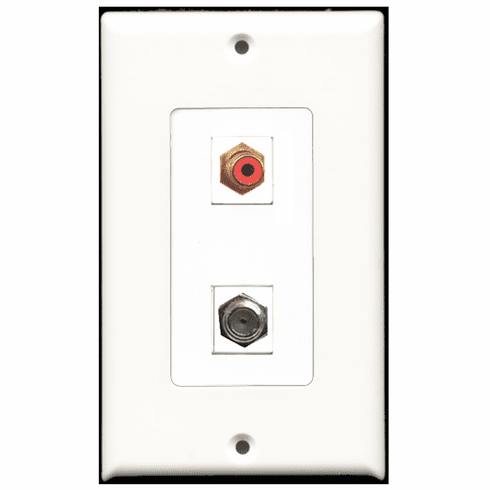 RiteAV - 1 Port RCA Red 1 Port Coax Decora Type Wall Plate