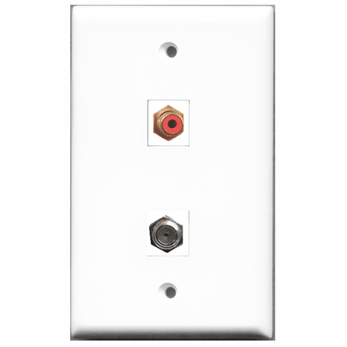 RiteAV - 1 Port RCA Red 1 Port Coax  Wall Plate