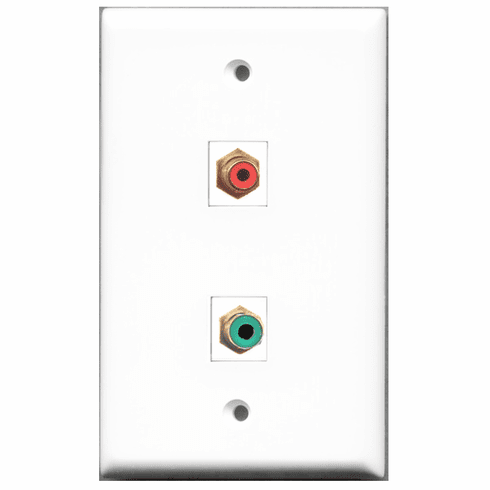 RiteAV - 1 Port RCA Red 1 Port RCA Green  Wall Plate White