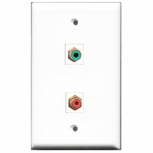 RiteAV - 1 Port RCA Red - 1 Port RCA Green  Wall Plate White
