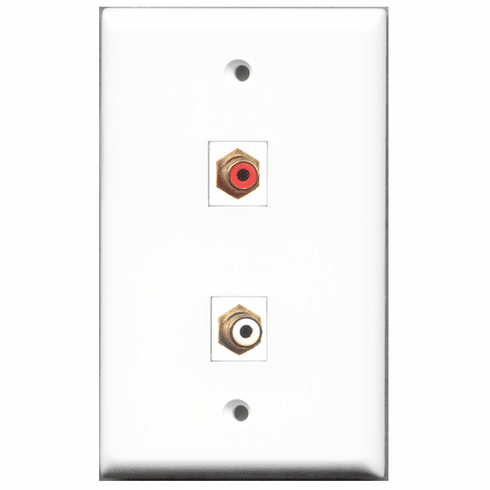 RiteAV - 1 Port RCA Red 1 Port RCA White  Wall Plate White