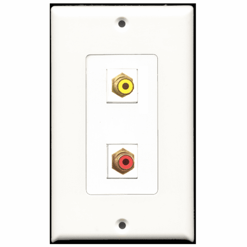 RiteAV - 1 Port RCA Red - 1 Port RCA Yellow  Wall Plate Decora White