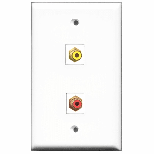 RiteAV - 1 Port RCA Red - 1 Port RCA Yellow  Wall Plate White