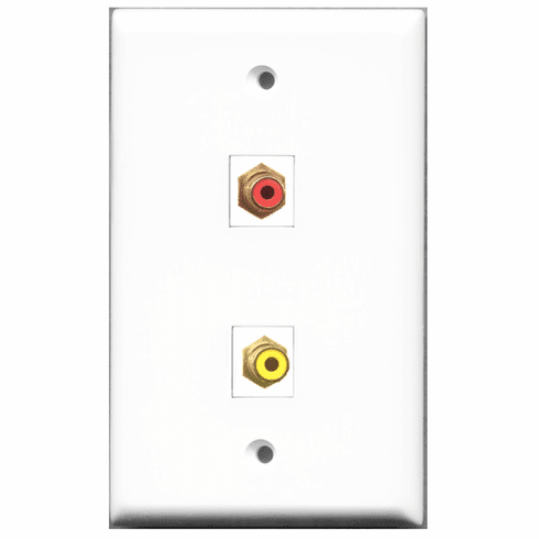 RiteAV - 1 Port RCA Red 1 Port RCA Yellow  Wall Plate White