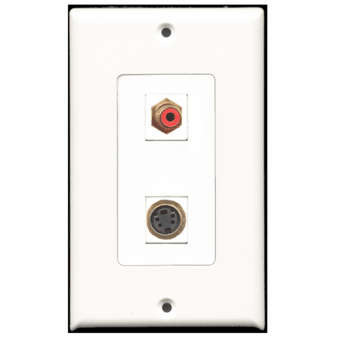 RiteAV - 1 Port RCA Red 1 Port S-Video Decora Type Wall Plate