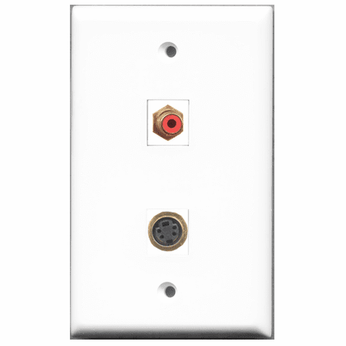 RiteAV - 1 Port RCA Red 1 Port S-Video  Wall Plate