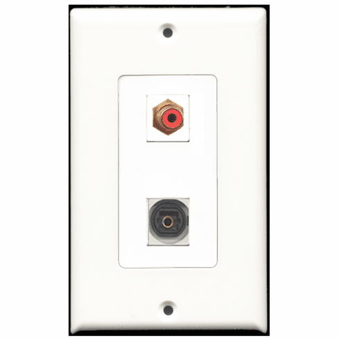 RiteAV - 1 Port RCA Red 1 Port Toslink Decora Type Wall Plate