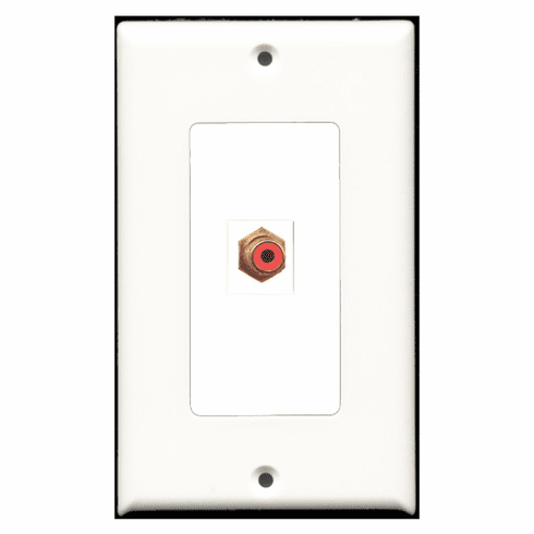 RiteAV - 1 Port RCA Red  Wall Plate Decora White