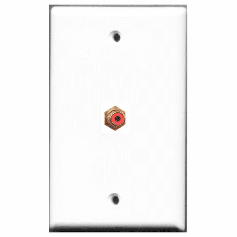 RiteAV - 1 Port RCA Red  Wall Plate White