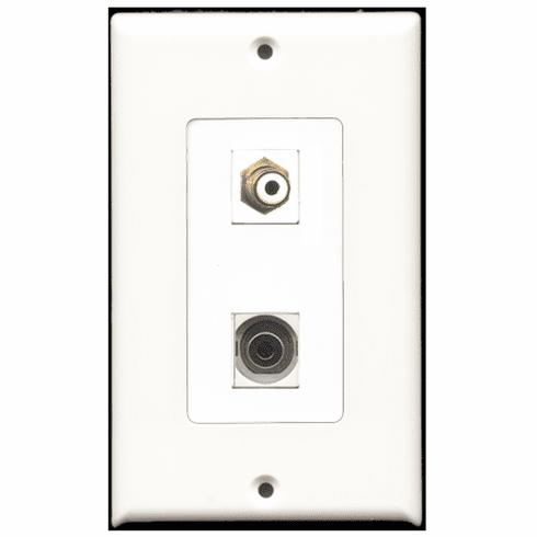 RiteAV - 1 Port RCA White 1 Port 3.5mm Decora Type Wall Plate
