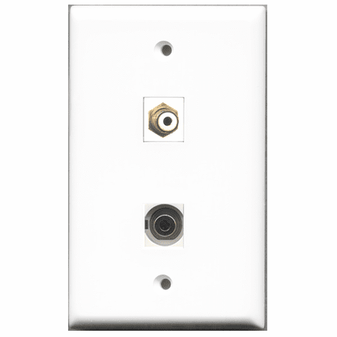 RiteAV - 1 Port RCA White 1 Port 3.5mm  Wall Plate