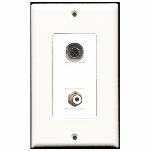 RiteAV - 1 Port RCA White 1 Port 3.5mm  Wall Plate Decora White