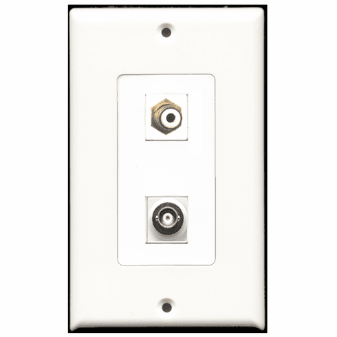 RiteAV - 1 Port RCA White 1 Port BNC Decora Type Wall Plate