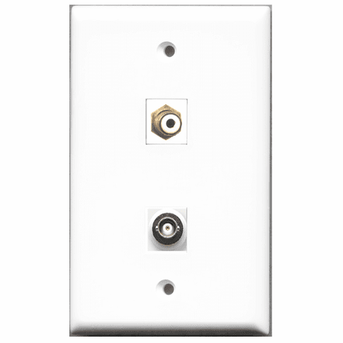 RiteAV - 1 Port RCA White 1 Port BNC  Wall Plate